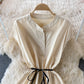 Stylish contrast A line dress  567