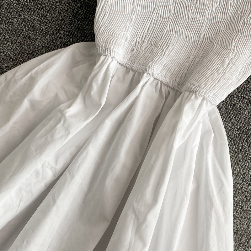 Robe courte à épaules dénudées et jolie ligne A, robe tendance 594