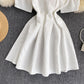Cute A line short dress with bow  581