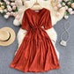 Cute V neck short dress fashion dress  616