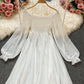 White chiffon long sleeve dress fashion dress  455