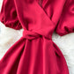 Simple v neck short dress fashion dress  512