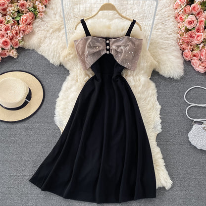 Robe courte à épaules dénudées et jolie ligne A, robe tendance 593