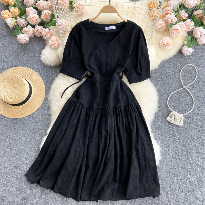 Cute V neck short dress fashion dress  616