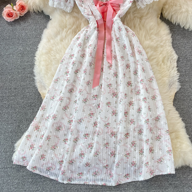 Robe trapèze à fleurs douces et tendance 511