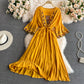 Sweet long-sleeved embroidered dress  607