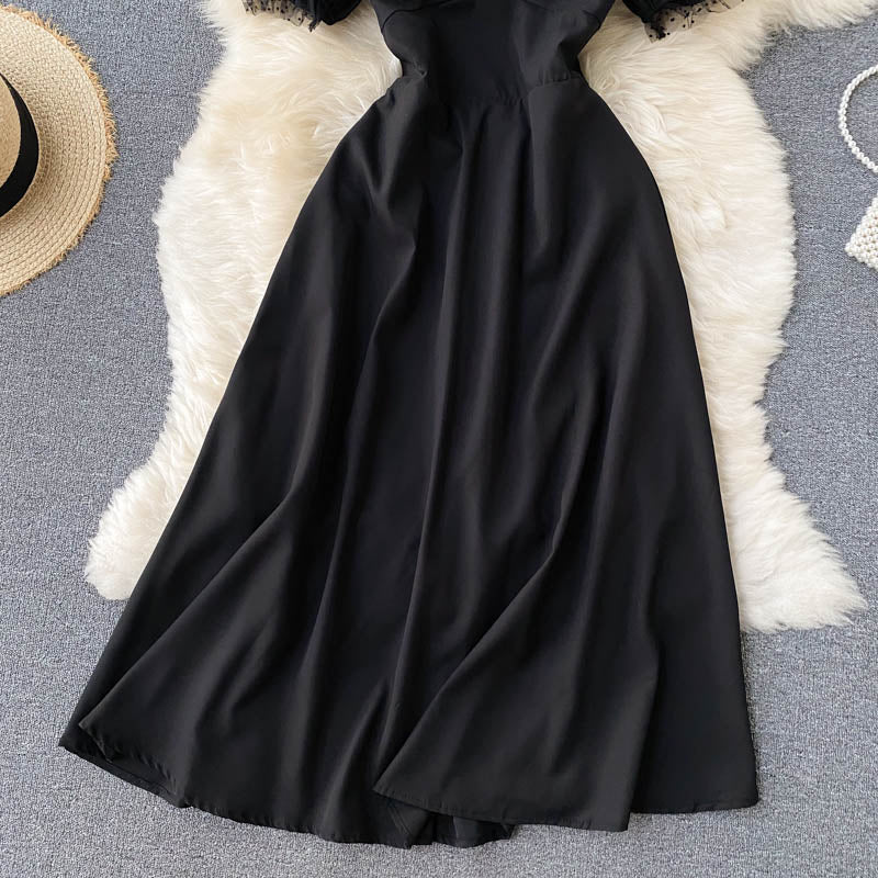 Robe courte transparente à coupe trapèze mignonne, robe tendance 579