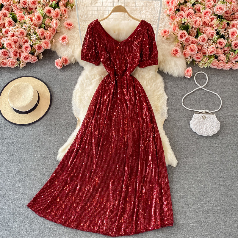 Shiny sequins long dress fashion dress  507