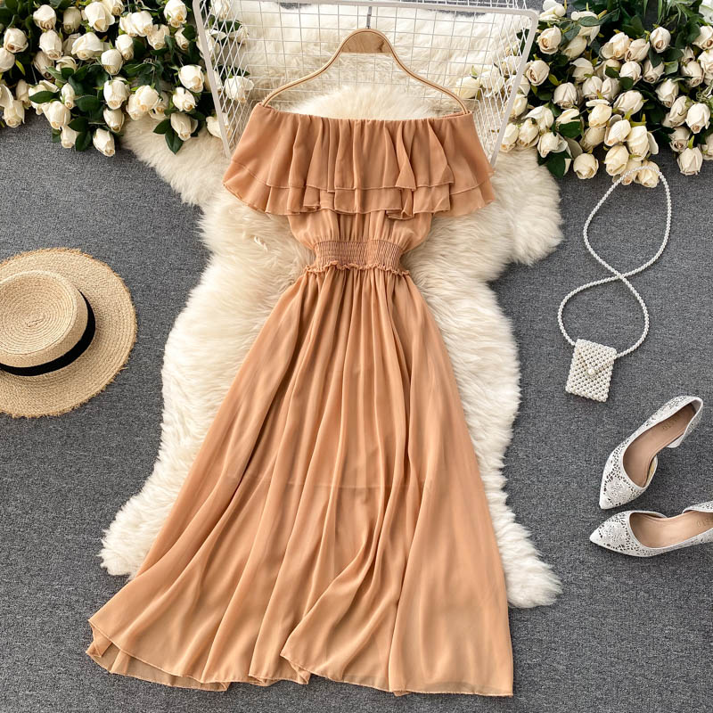 Cute chiffon A line dress fashion dress  637
