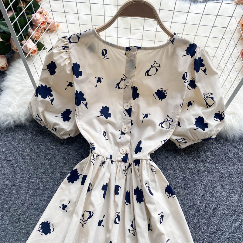 Cute round neck short A line dress fashion dress  562