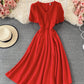Simple v neck short dress fashion dress  659