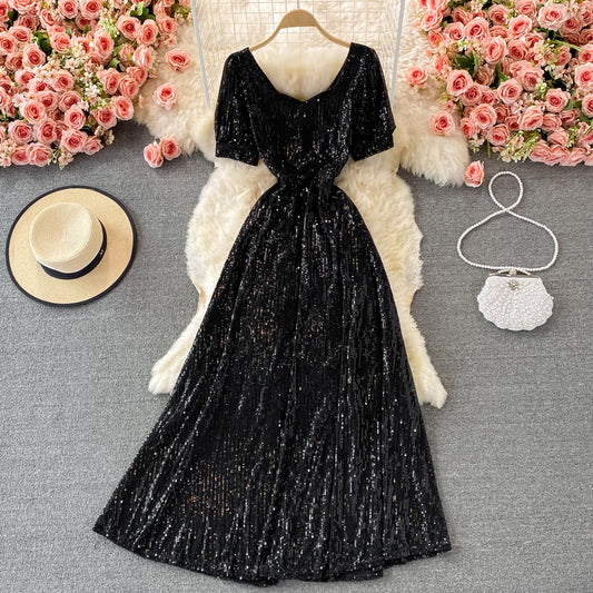 Shiny sequins long dress fashion dress  507