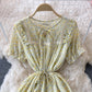 Sweet A line floral short dress fashion dress  565