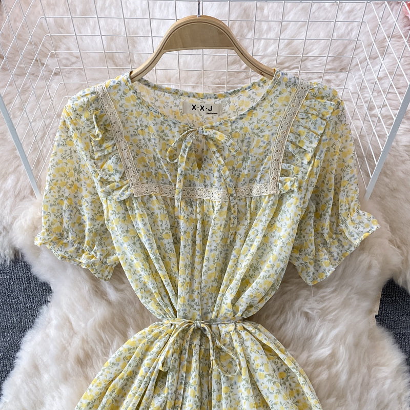 Sweet A line floral short dress fashion dress  565