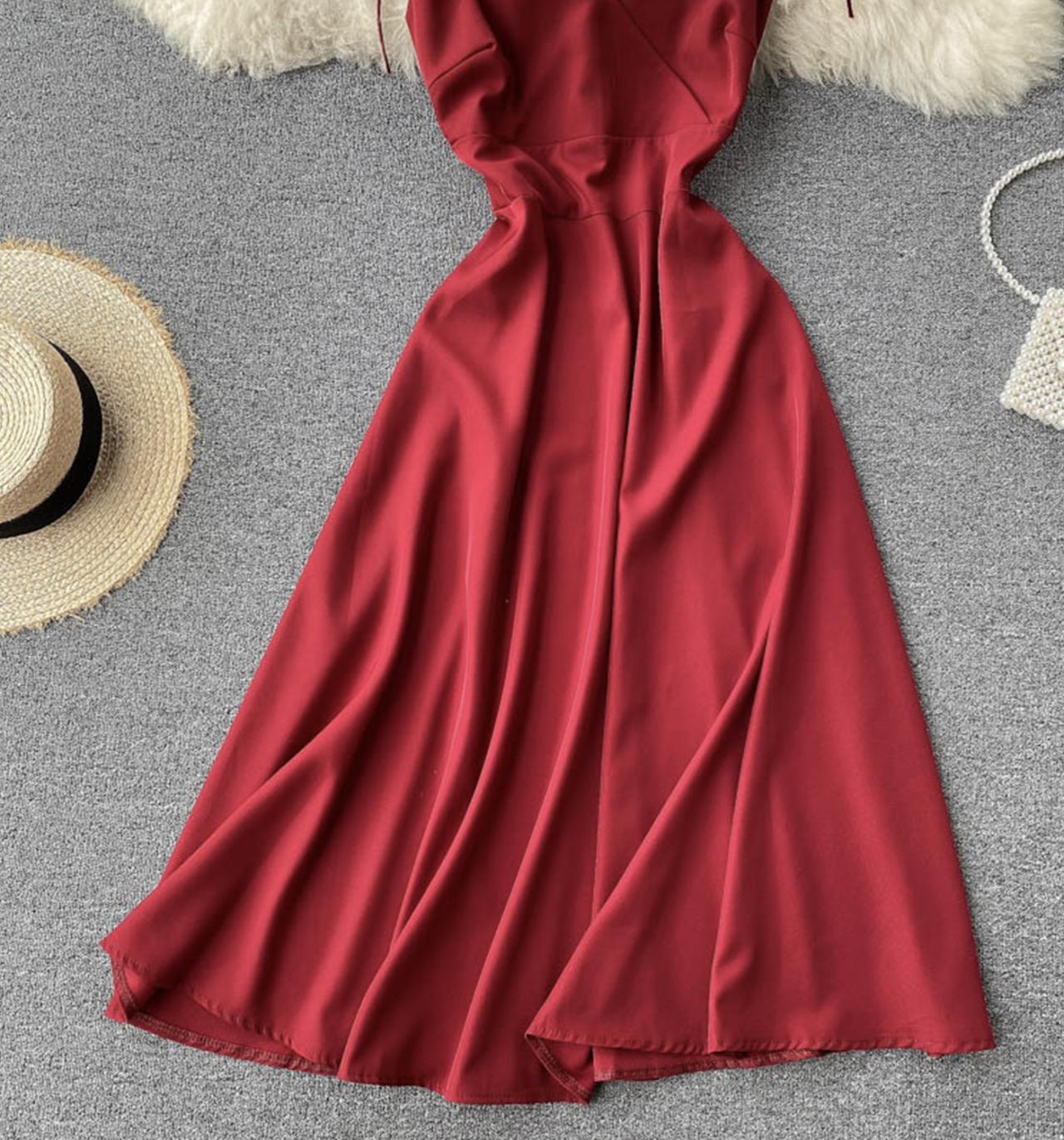 Simple A line short dress fashion dress  678