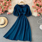 Robe trapèze à col rond et jolie robe tendance 505