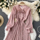 Süßes Blumenkleid mit langen Ärmeln Modekleid 470