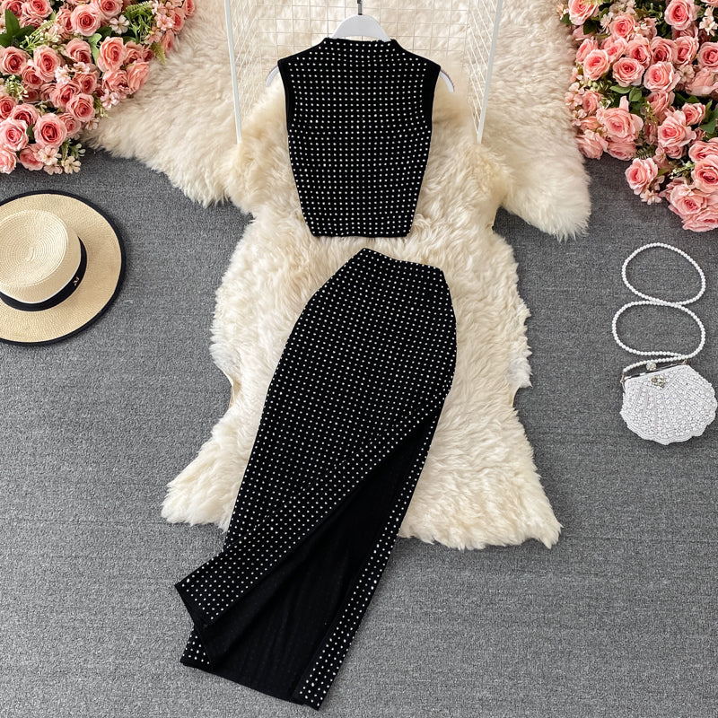 Stylish two pieces beads dress fashion dress  553