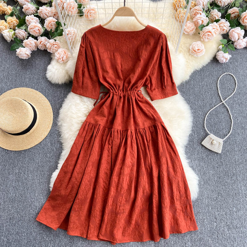 Cute V neck short dress fashion dress  616