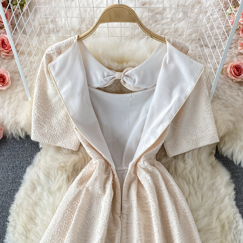 Cute bow short A line dress fashion dress  533