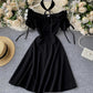 Black A line short dress fashion dress  650