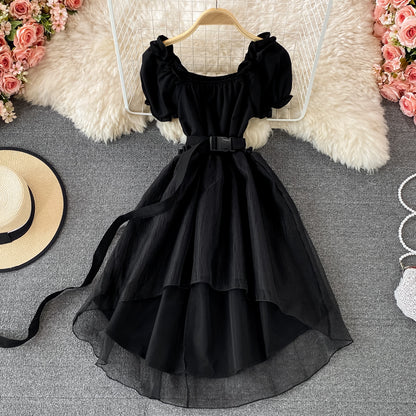 Robe mignonne à coupe haute et basse, robe tendance 604