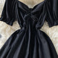 Black A line short dress fashion dress  689