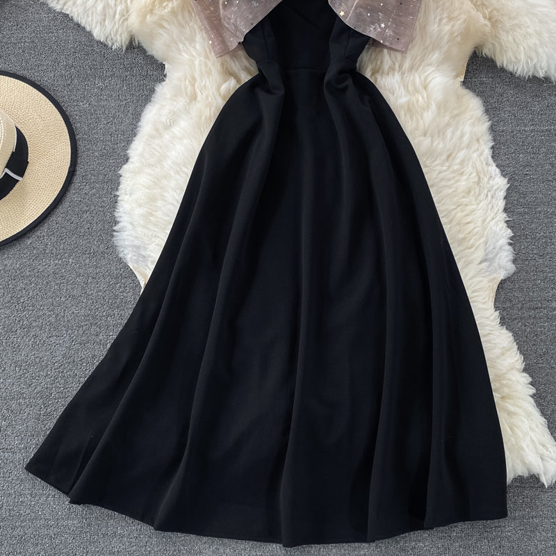 Robe courte à épaules dénudées et jolie ligne A, robe tendance 593