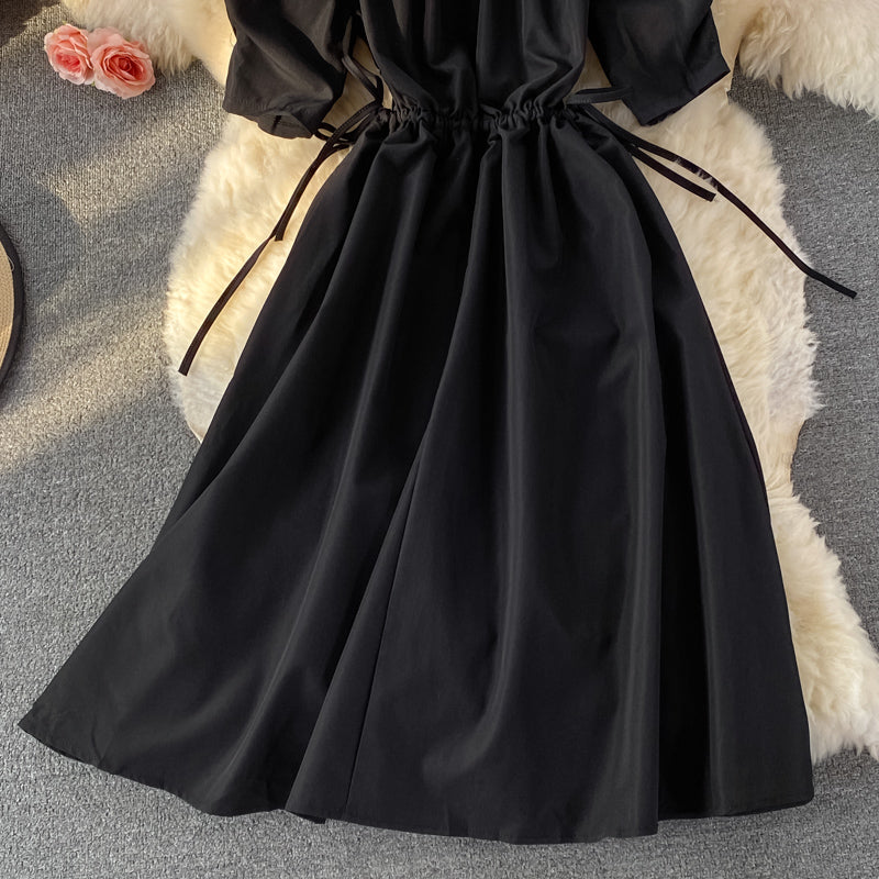 Black A line short dress fashion dress  487