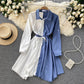 Stylish contrast A line dress  561