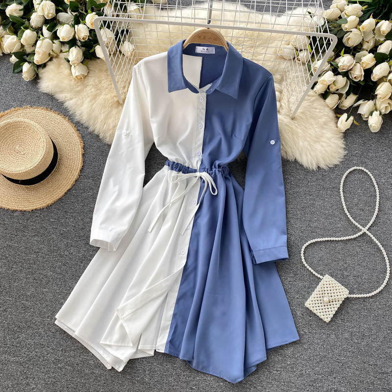 Stylish contrast A line dress  561