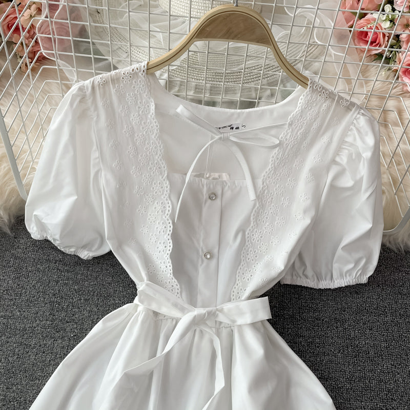 Robe blanche trapèze tendance 621