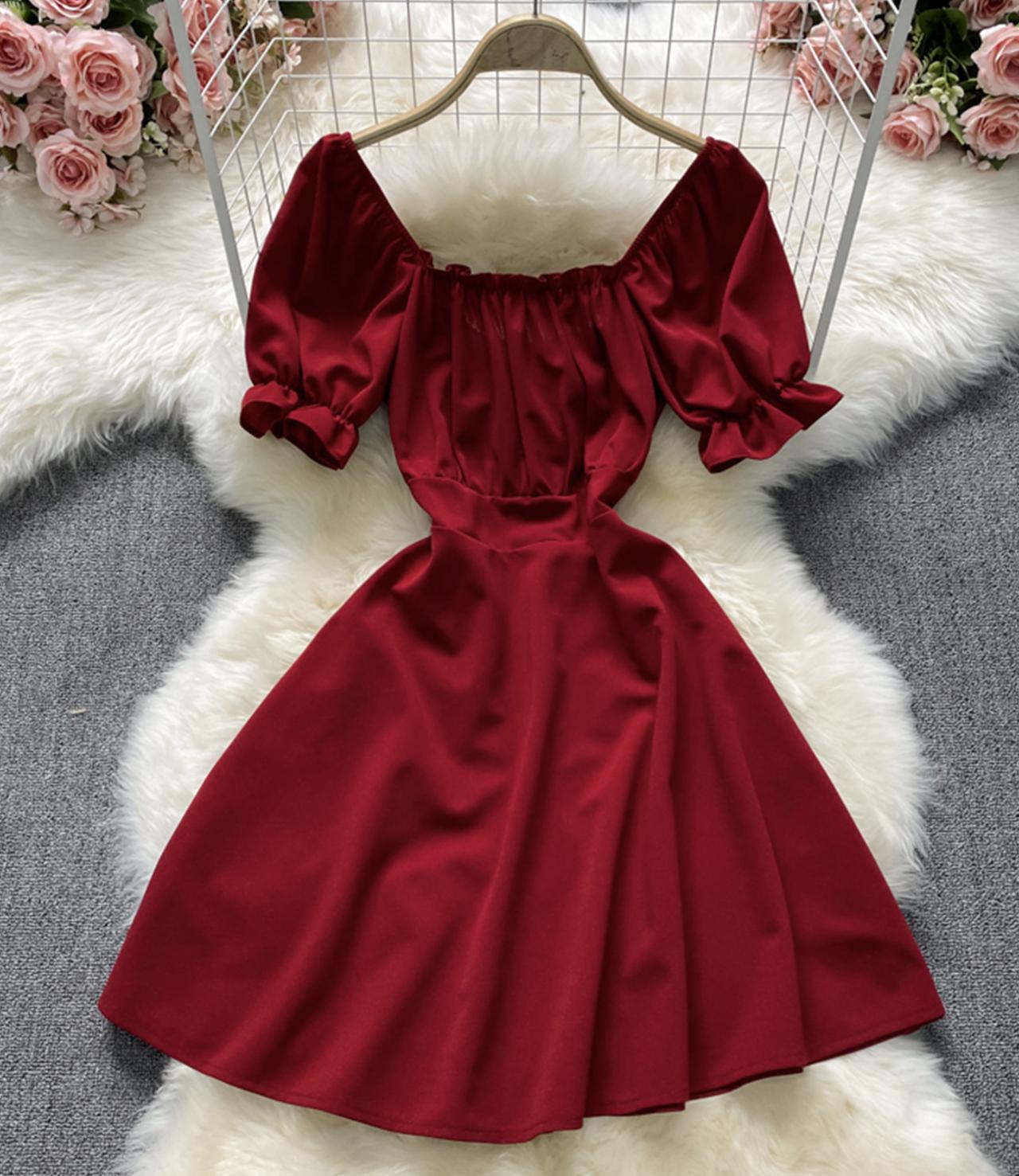 Cute A line lace up dress fashion dress  675