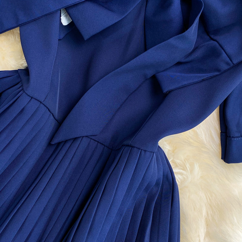 Blue A line short dress fashion dress  527