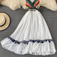 White A line v neck dress fashion dress  620