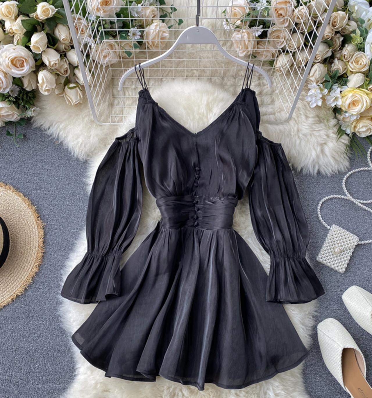 Cute long sleeve short dress fashion dress  648