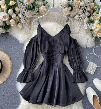 Cute long sleeve short dress fashion dress  648
