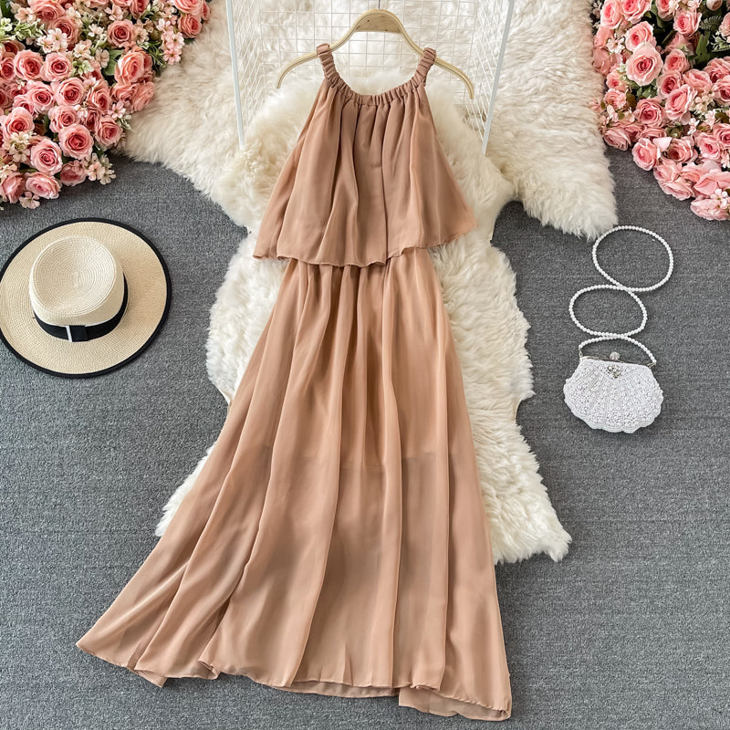 A line chiffon off shoulder dress fashion dress  601