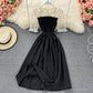 Black A line short dress fashion dress  633