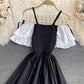 Robe courte à épaules dénudées et jolie ligne A, robe tendance 594