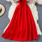 Robe courte à épaules dénudées et jolie ligne A, robe tendance 593