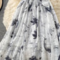 Cute ink print dress A line fashion dress  685