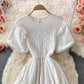 Robe trapèze à col rond et jolie robe tendance 522