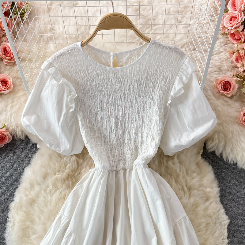 Robe trapèze à col rond et jolie robe tendance 522