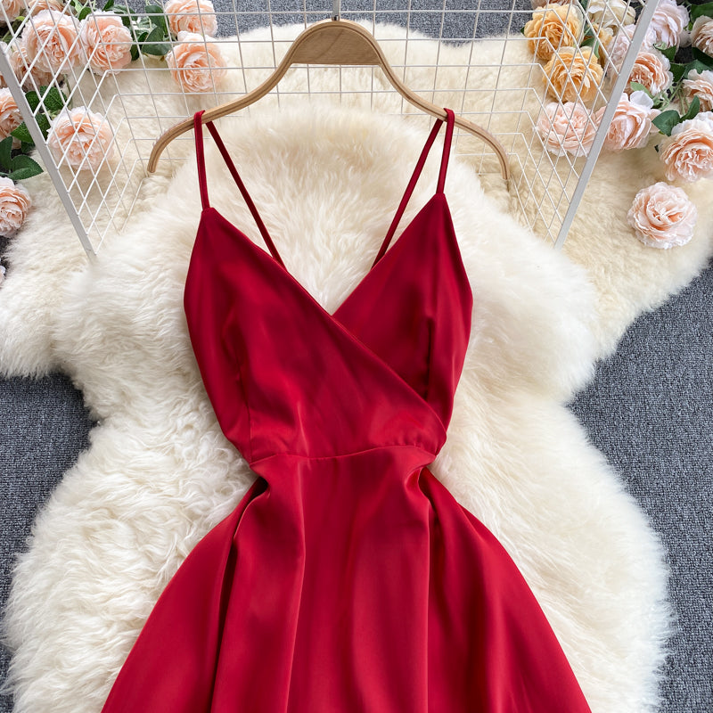 Cute v neck backless dress fashion dress  600