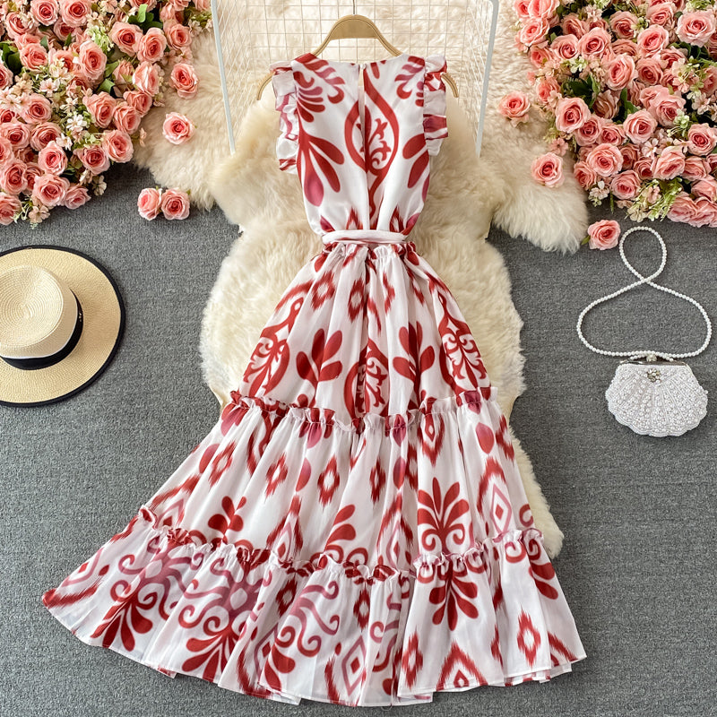 Robe trapèze à col rond et jolie robe tendance 504