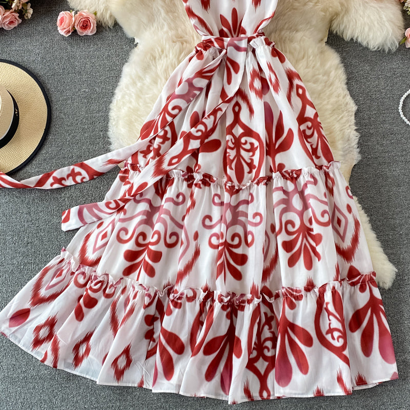 Robe trapèze à col rond et jolie robe tendance 504