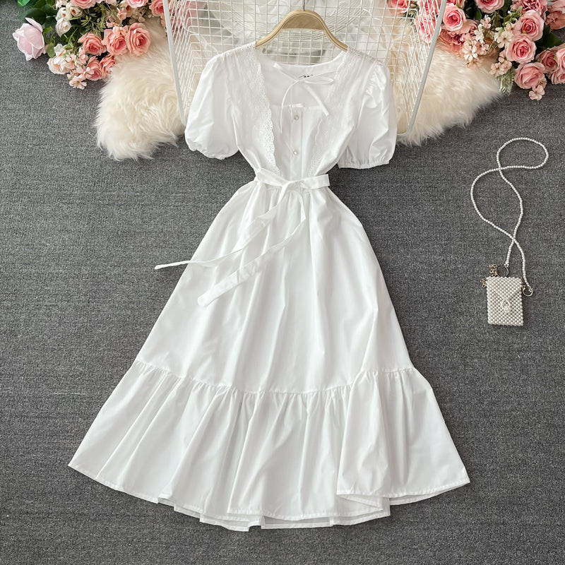 Robe blanche trapèze tendance 621