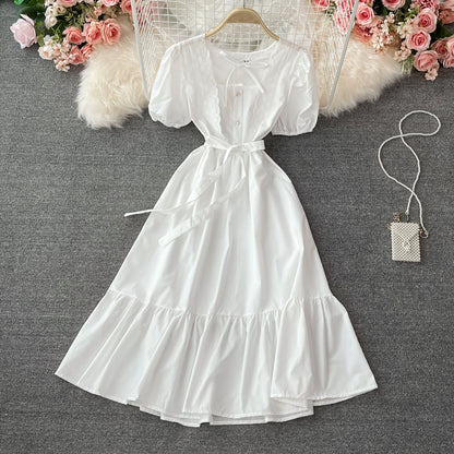 Robe blanche trapèze tendance 621