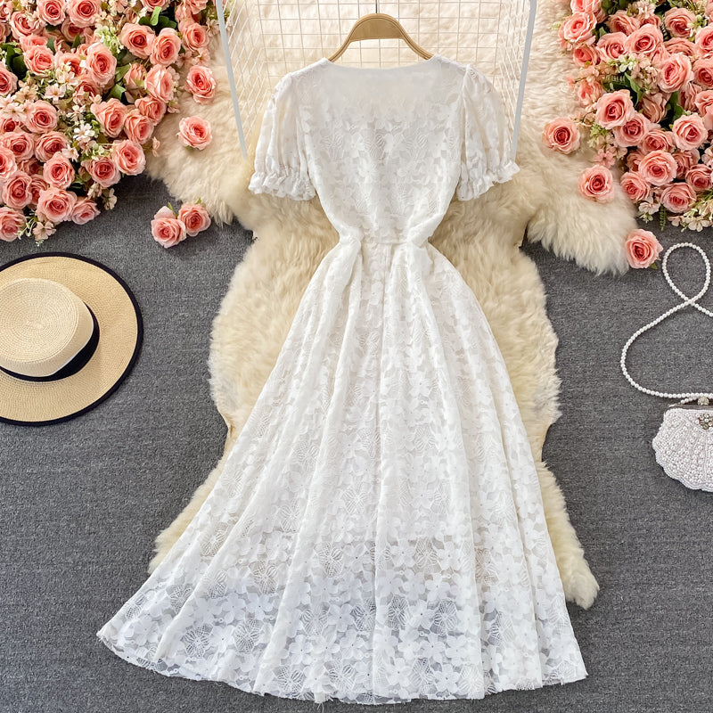 Cute v neck lace dress fashion dress  524